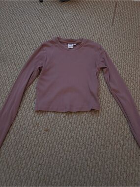 TNA Mauve Cropped Crew Neck Long Sleeve